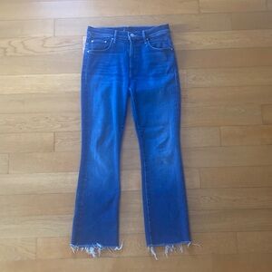 MOTHER Dark Blue Flare Crop Jeans